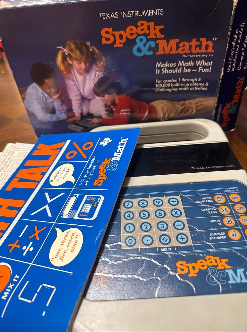 Vintage 1980 Texas Instruments Speak & Math Electronic Learning Aid